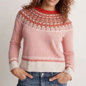 Madewell Pink and Red Patterned Sweater